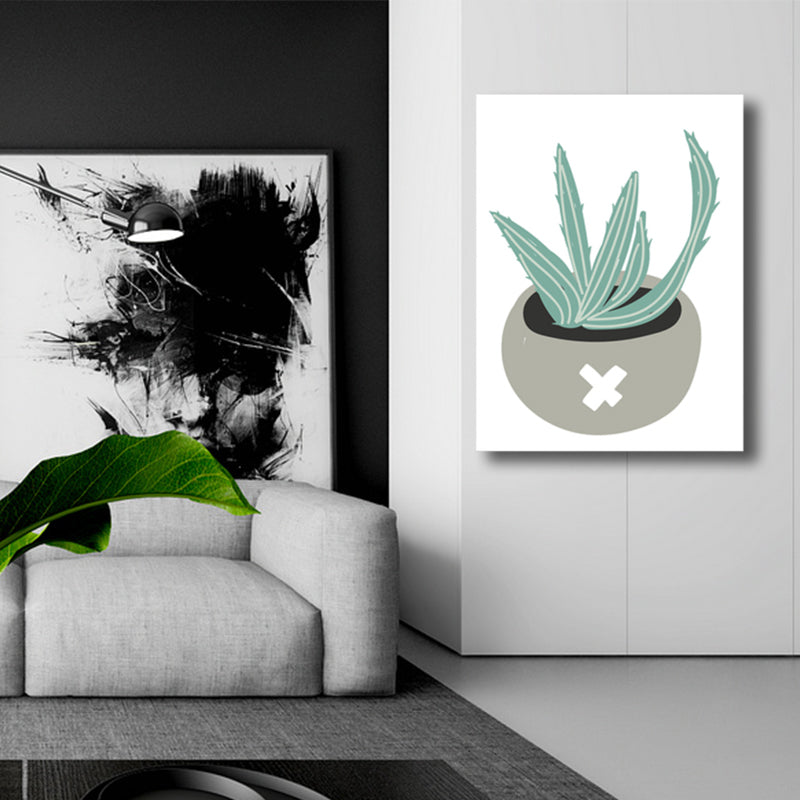 Bonsai Canvas Wall Art Nordic Textured Bedroom Painting in Pastel Color, Multiple Sizes Clearhalo 'Arts' 'Canvas Art' 1782529