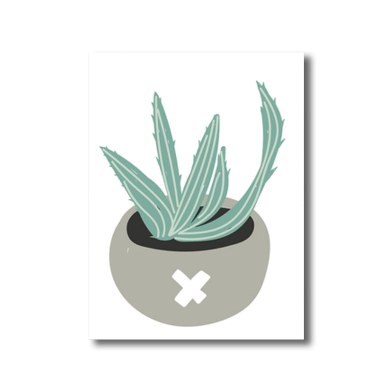 Bonsai Canvas Wall Art Nordic Textured Bedroom Painting in Pastel Color, Multiple Sizes Clearhalo 'Arts' 'Canvas Art' 1782531