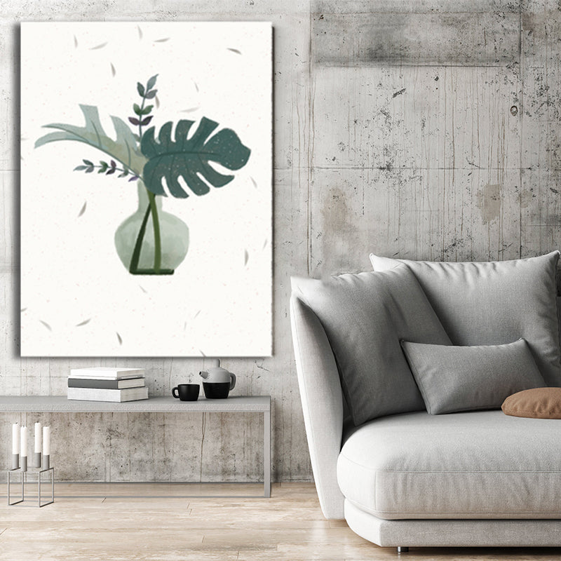 Botanical Arrangement Canvas Nordic Style Textured Wall Decor in Soft Color for Home Clearhalo 'Arts' 'Canvas Art' 1782576