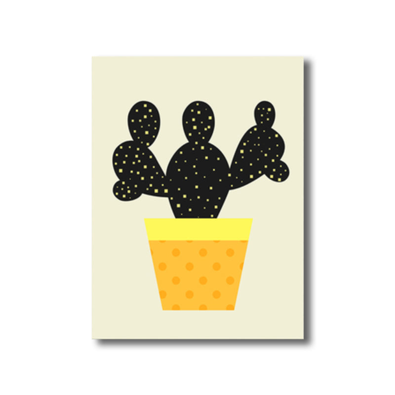 Cactus Potting Art Print Textured Scandinavian House Interior Wall Decor in Light Color Clearhalo 'Arts' 'Canvas Art' 1782600