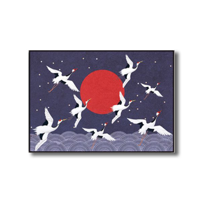 Night Sky Moon Scene Canvas Cartoon Textured Wall Art Decor in Dark Color for Home Clearhalo 'Art Gallery' 'Canvas Art' 'Kids' Arts' 1782611