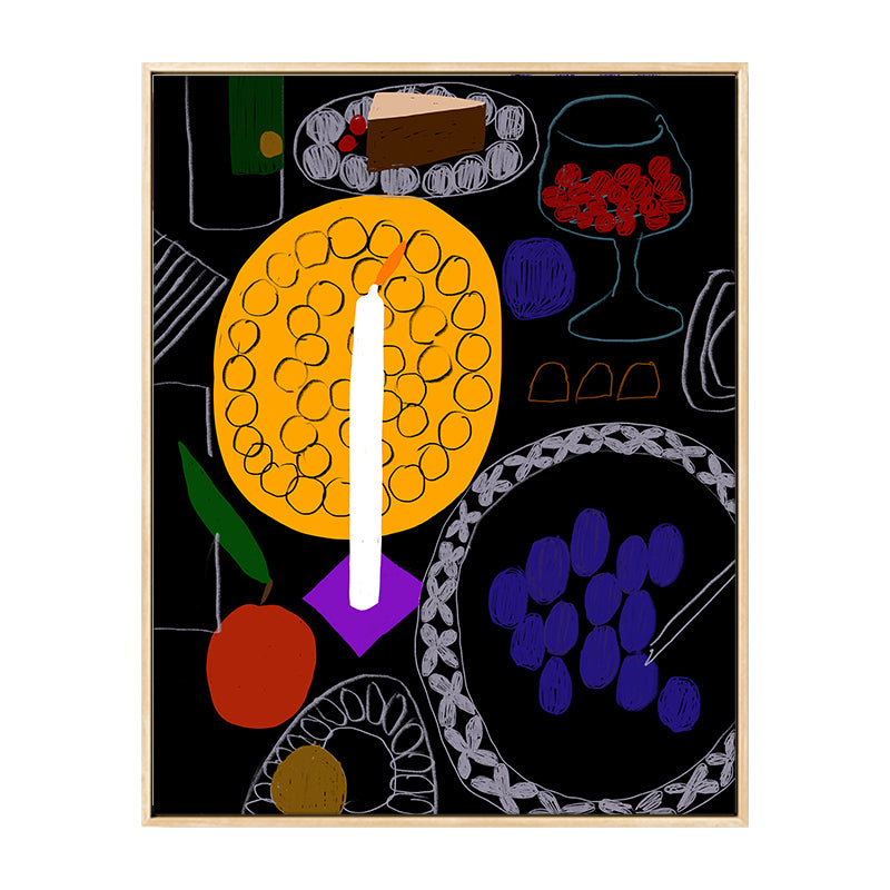 Pastel Color Nordic Style Canvas Print Foods and Drinks Wall Art Decor for Kitchen Clearhalo 'Arts' 'Canvas Art' 1782626