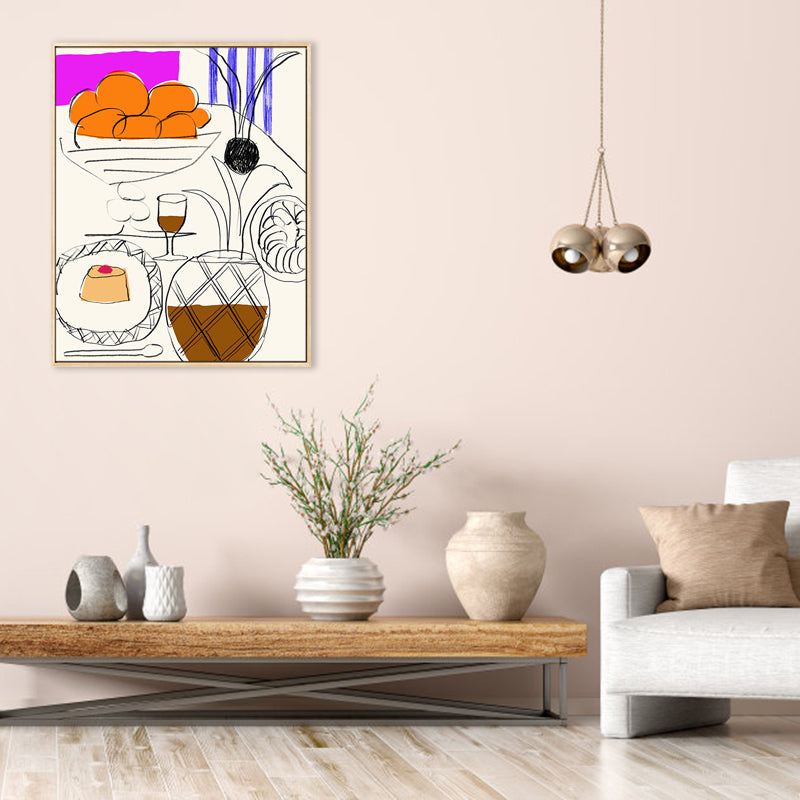 Pastel Color Nordic Style Canvas Print Foods and Drinks Wall Art Decor for Kitchen Clearhalo 'Arts' 'Canvas Art' 1782631