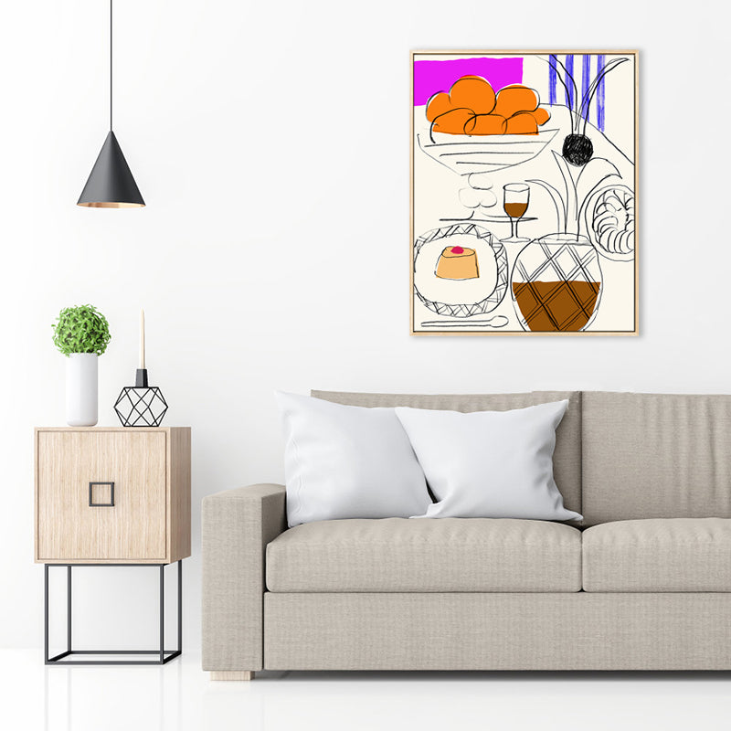 Pastel Color Nordic Style Canvas Print Foods and Drinks Wall Art Decor for Kitchen Clearhalo 'Arts' 'Canvas Art' 1782632
