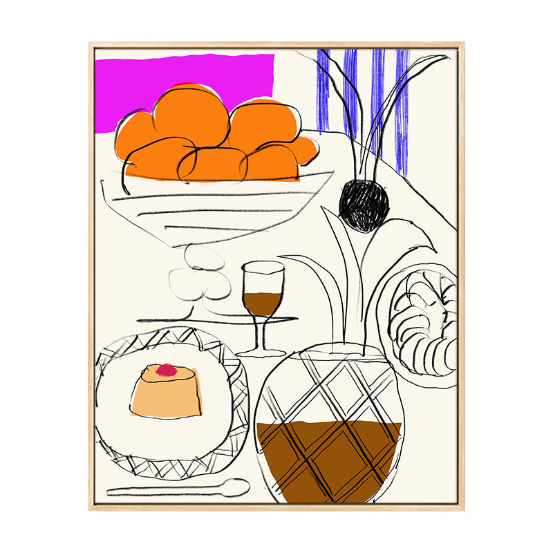 Pastel Color Nordic Style Canvas Print Foods and Drinks Wall Art Decor for Kitchen Clearhalo 'Arts' 'Canvas Art' 1782633
