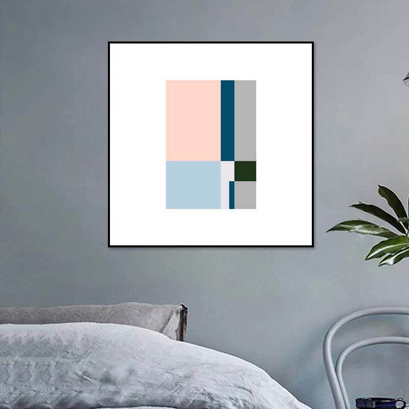 Textured Pastel Color Canvas Minimalism Illustration Geometric Wall Art for Home Light Blue Clearhalo 'Art Gallery' 'Canvas Art' 'Contemporary Art Gallery' 'Modern' Arts' 1782635