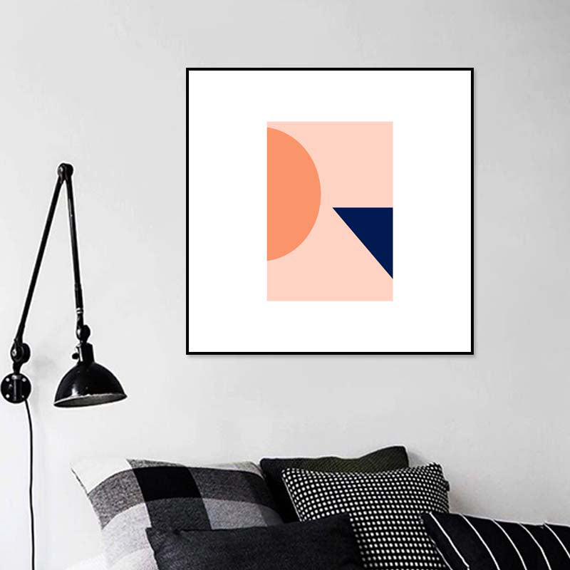 Textured Pastel Color Canvas Minimalism Illustration Geometric Wall Art for Home Orange-Red Clearhalo 'Art Gallery' 'Canvas Art' 'Contemporary Art Gallery' 'Modern' Arts' 1782640