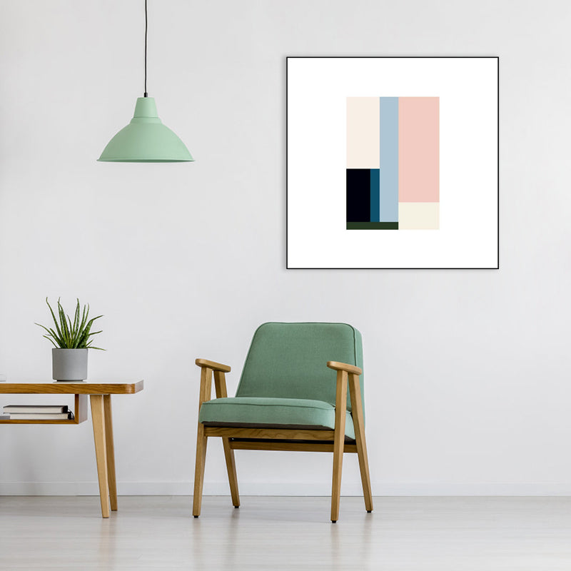 Textured Pastel Color Canvas Minimalism Illustration Geometric Wall Art for Home Pink Clearhalo 'Art Gallery' 'Canvas Art' 'Contemporary Art Gallery' 'Modern' Arts' 1782644