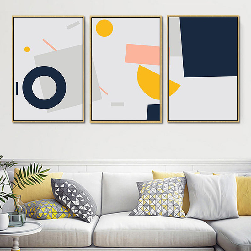 Multi-Piece Geometric Wall Art Canvas Print Modern Wall Decor for House Interior Grey Clearhalo 'Art Gallery' 'Canvas Art' 'Contemporary Art Gallery' 'Modern' Arts' 1782648