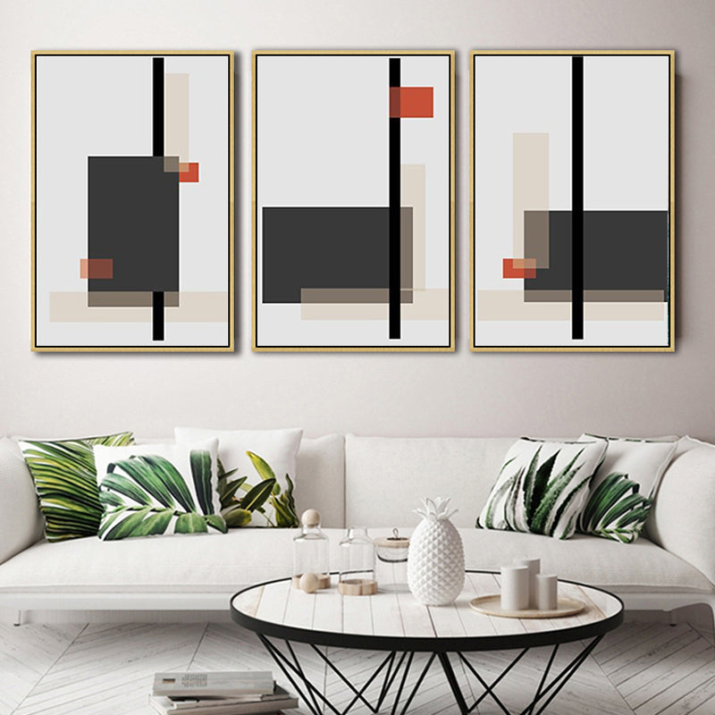 Multi-Piece Geometric Wall Art Canvas Print Modern Wall Decor for House Interior Black Clearhalo 'Art Gallery' 'Canvas Art' 'Contemporary Art Gallery' 'Modern' Arts' 1782655
