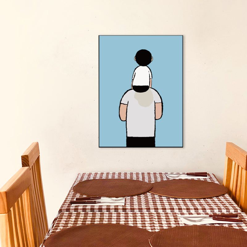 Family Daily Scene Canvas Art Scandinavian Style Textured Wall Decor in Soft Color Clearhalo 'Art Gallery' 'Canvas Art' 'Kids' Arts' 1782681