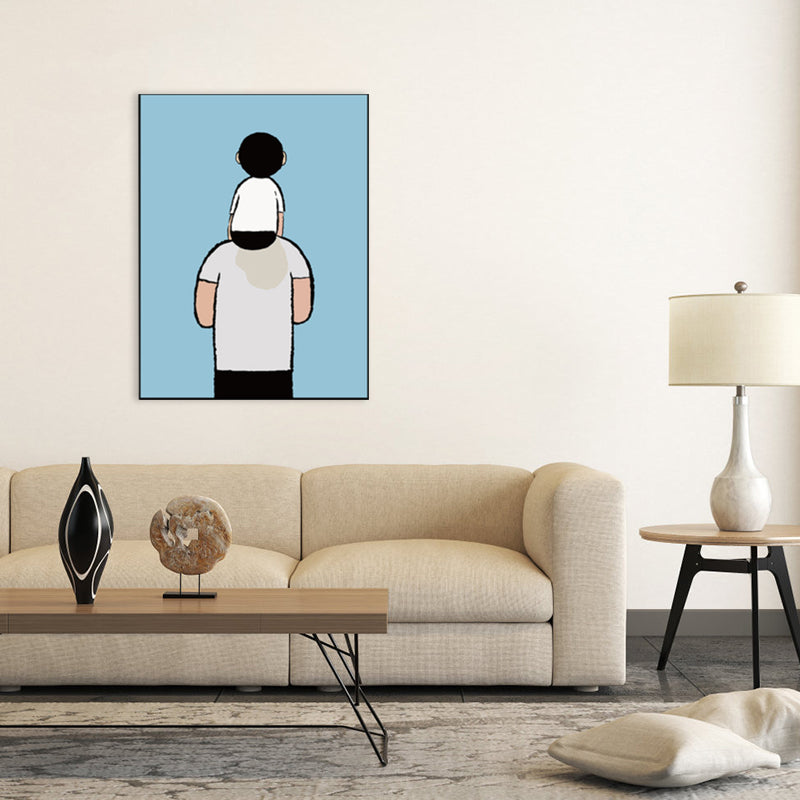 Family Daily Scene Canvas Art Scandinavian Style Textured Wall Decor in Soft Color Clearhalo 'Art Gallery' 'Canvas Art' 'Kids' Arts' 1782682