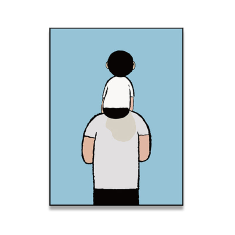 Family Daily Scene Canvas Art Scandinavian Style Textured Wall Decor in Soft Color Clearhalo 'Art Gallery' 'Canvas Art' 'Kids' Arts' 1782683