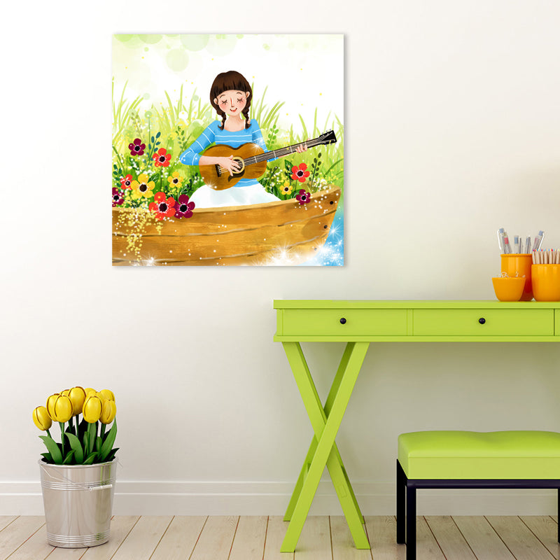 Kids Style Music Show Canvas Pastel Color Textured Wall Art Print for Living Room Clearhalo 'Art Gallery' 'Canvas Art' 'Kids' Arts' 1782693