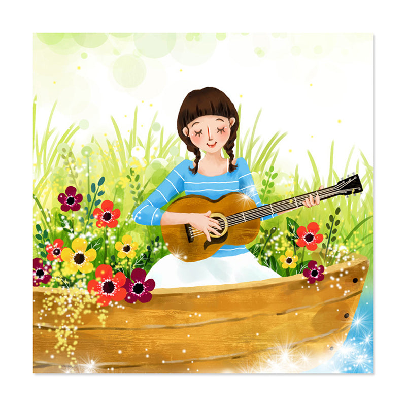 Kids Style Music Show Canvas Pastel Color Textured Wall Art Print for Living Room Clearhalo 'Art Gallery' 'Canvas Art' 'Kids' Arts' 1782695