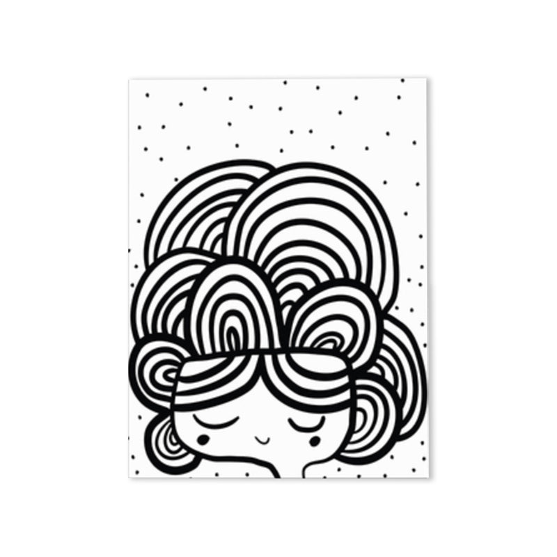 Little Girl Wrapped Canvas Black on White Kids Style Wall Art Print for Sitting Room Clearhalo 'Art Gallery' 'Canvas Art' 'Kids' Arts' 1782706