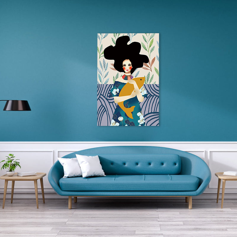 Fashion Canvas Art Bedroom Drawing Print Gypsy Girl Wall Decor, Textured Surface Clearhalo 'Arts' 'Canvas Art' 1782719