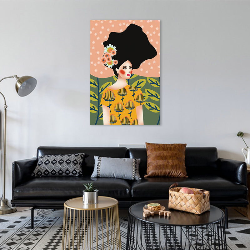 Fashion Canvas Art Bedroom Drawing Print Gypsy Girl Wall Decor, Textured Surface Clearhalo 'Arts' 'Canvas Art' 1782729