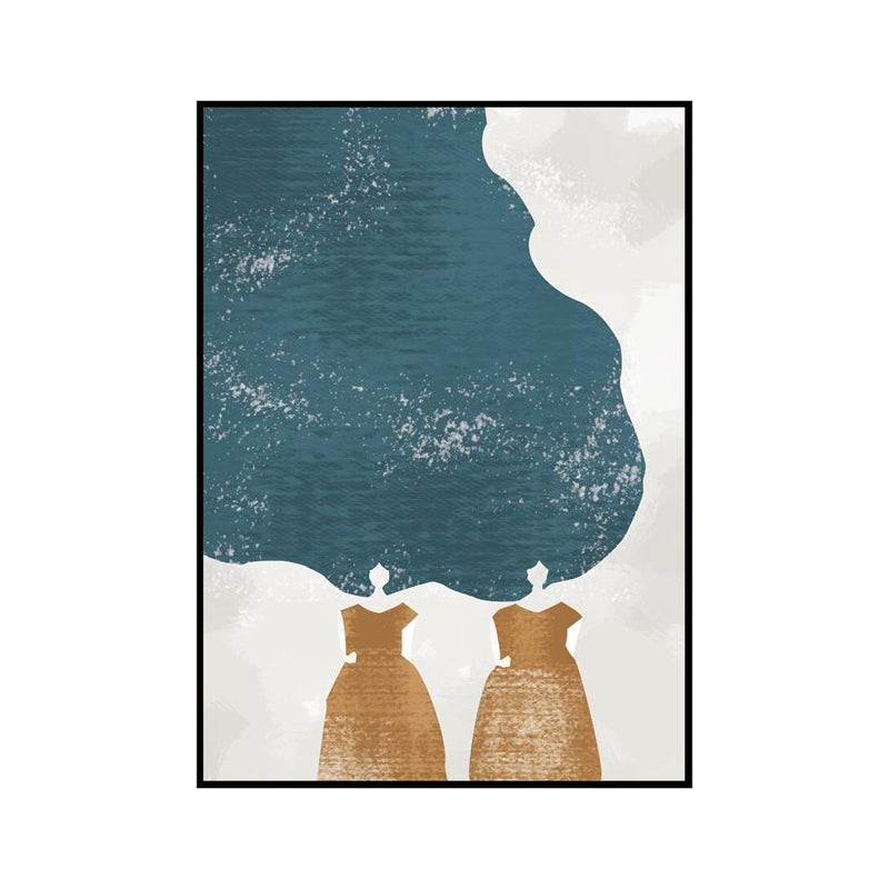 Nordic Fashion Woman Canvas Print Soft Color Textured Wall Art Decor for Bedroom Clearhalo 'Arts' 'Canvas Art' 1782742