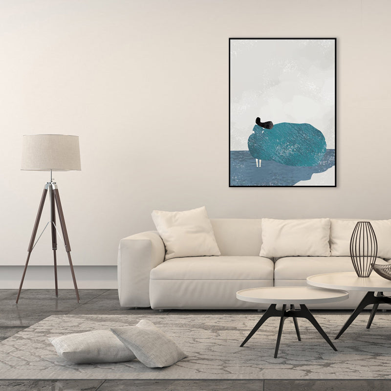 Nordic Fashion Woman Canvas Print Soft Color Textured Wall Art Decor for Bedroom Clearhalo 'Arts' 'Canvas Art' 1782747