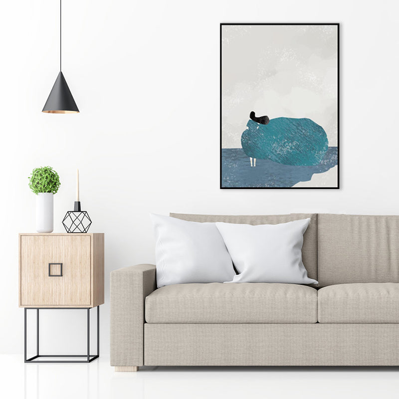 Nordic Fashion Woman Canvas Print Soft Color Textured Wall Art Decor for Bedroom Clearhalo 'Arts' 'Canvas Art' 1782748