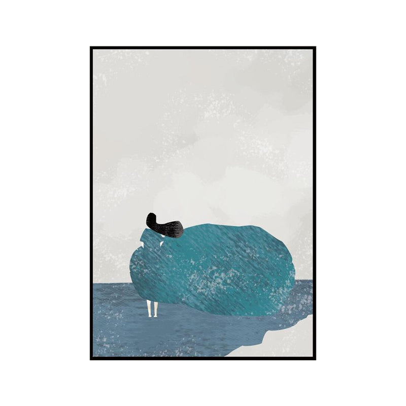 Nordic Fashion Woman Canvas Print Soft Color Textured Wall Art Decor for Bedroom Clearhalo 'Arts' 'Canvas Art' 1782749