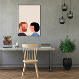 Blushing Characters Art Print Pastel Color Nordic Aesthetics Wall Decor for Studio Clearhalo 'Arts' 'Canvas Art' 1782752