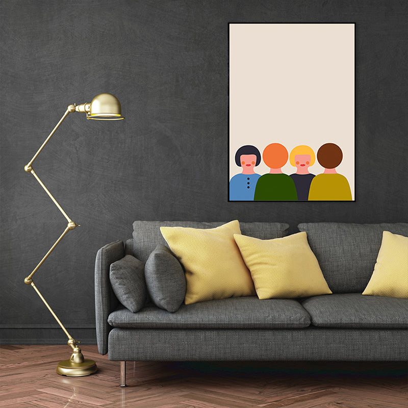 Blushing Characters Art Print Pastel Color Nordic Aesthetics Wall Decor for Studio Clearhalo 'Arts' 'Canvas Art' 1782758