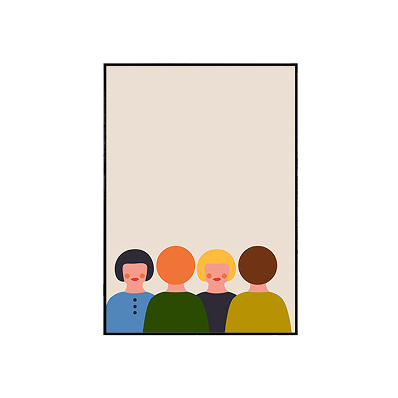 Blushing Characters Art Print Pastel Color Nordic Aesthetics Wall Decor