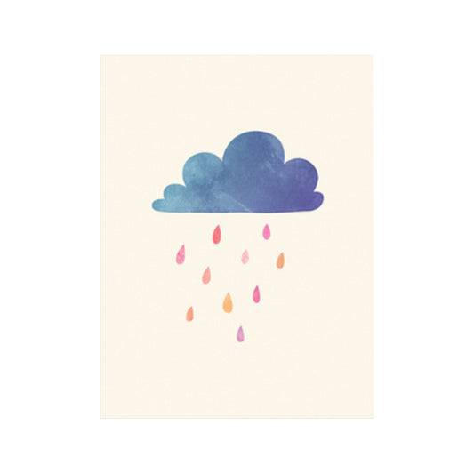 Rainy View Wrapped Canvas Children's Art Fantastic Weather Phenomenon Wall Decor in Blue Clearhalo 'Art Gallery' 'Canvas Art' 'Kids' Arts' 1782764