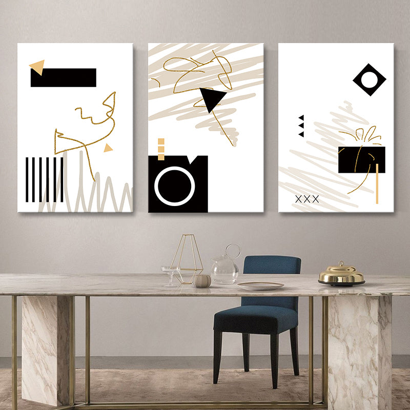 Light Color Abstract Pattern Canvas Art Textured Wall Decor for Dining Room, Multiple Size Clearhalo 'Arts' 'Canvas Art' 1782768