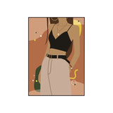 Illustration Girls Dress Wall Art Glam Cool Fashion Canvas Print in Soft Color for Room Clearhalo 'Arts' 'Canvas Art' 1782802