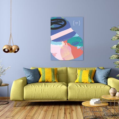 Novel Pattern Wall Dcor Living Room Abstract Canvas Print in Purple for Decoration Purple Clearhalo 'Arts' 'Canvas Art' 1782807