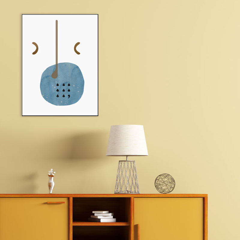 Oddness Pattern Painting Boys Bedroom Illustration Abstract Wall Art Print in Blue