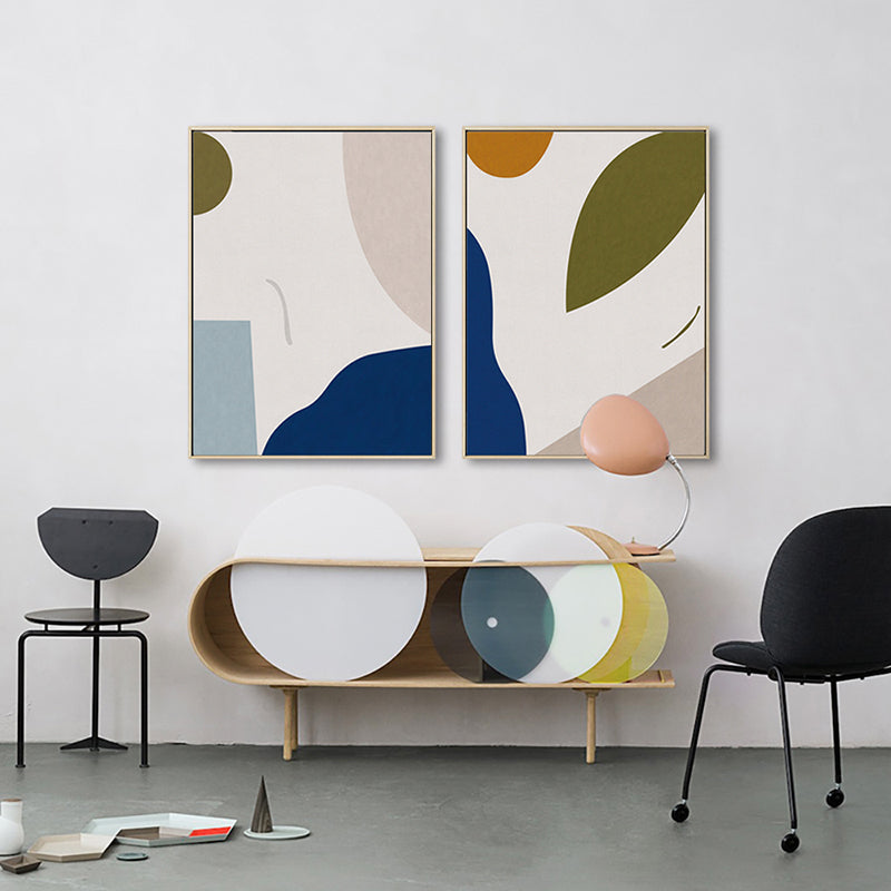 Neoteric Graphic Canvas Print Nordic Original Abstract Wall Art in Light Color for Room Blue Clearhalo 'Arts' 'Canvas Art' 1782843