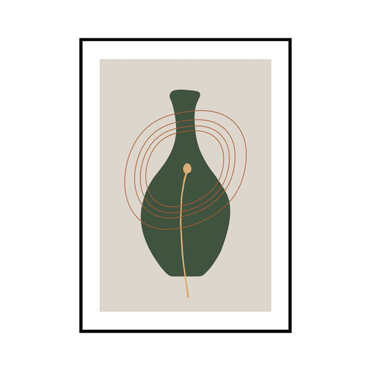 Still Life Pottery Drawing Art Print Nordic Textured Canvas in Soft Color for Home Clearhalo 'Arts' 'Canvas Art' 1782901