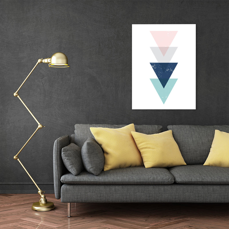 Scandinavian Triangle Graphic Canvas Soft Color Geometry Wall Decor for Bedroom, Textured Clearhalo 'Arts' 'Canvas Art' 1782903