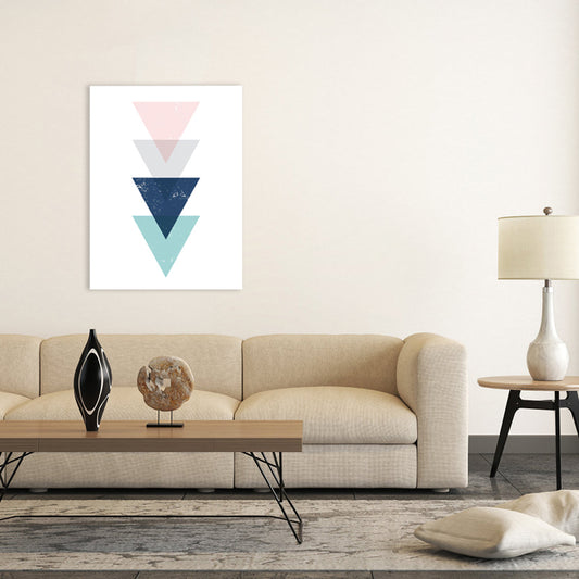Scandinavian Triangle Graphic Canvas Soft Color Geometry Wall Decor for Bedroom, Textured Clearhalo 'Arts' 'Canvas Art' 1782904