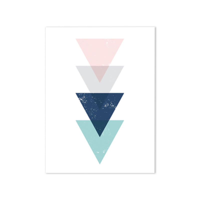 Scandinavian Triangle Graphic Canvas Soft Color Geometry Wall Decor for Bedroom, Textured Clearhalo 'Arts' 'Canvas Art' 1782905