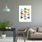 Scandinavian Triangle Graphic Canvas Soft Color Geometry Wall Decor for Bedroom, Textured Orange Clearhalo 'Arts' 'Canvas Art' 1782909