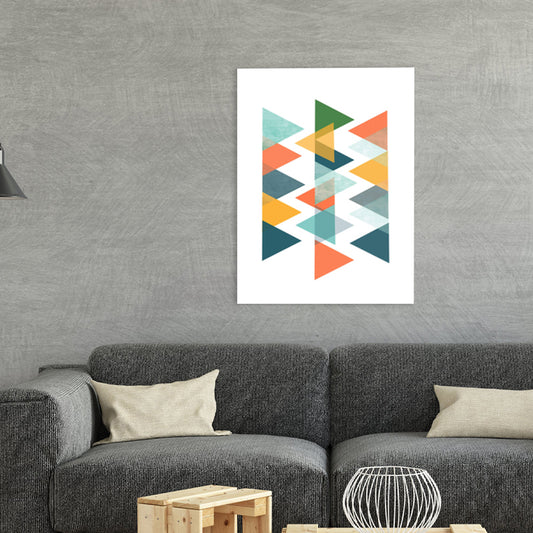 Scandinavian Triangle Graphic Canvas Soft Color Geometry Wall Decor for Bedroom, Textured Clearhalo 'Arts' 'Canvas Art' 1782910