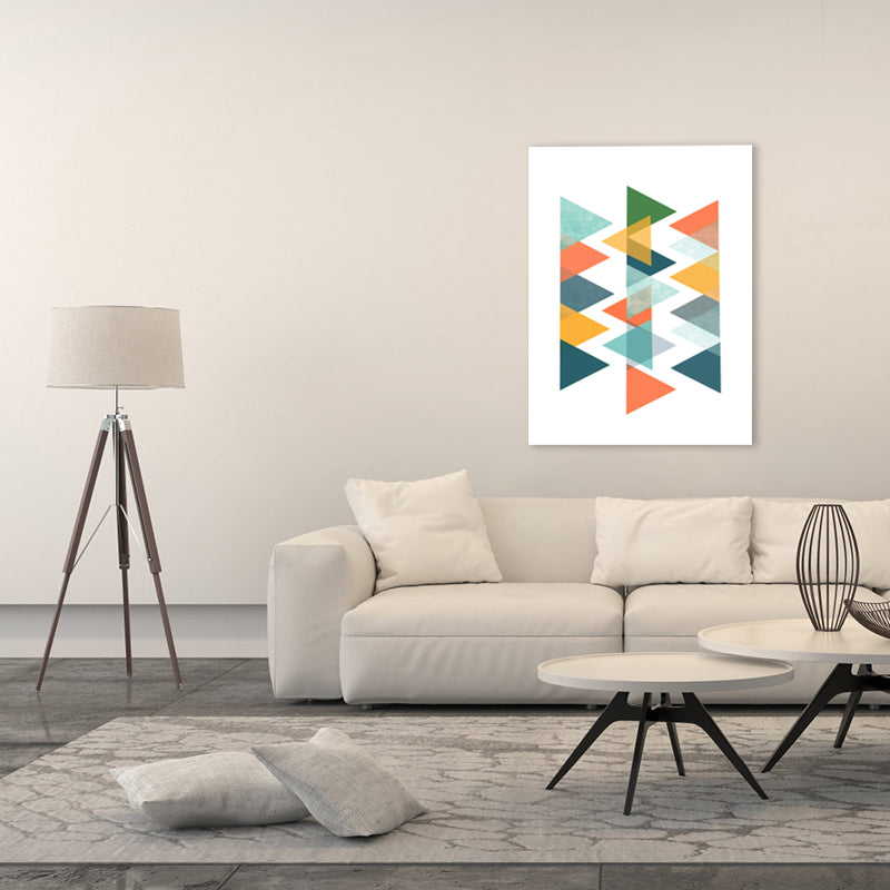 Scandinavian Triangle Graphic Canvas Soft Color Geometry Wall Decor for Bedroom, Textured Clearhalo 'Arts' 'Canvas Art' 1782911