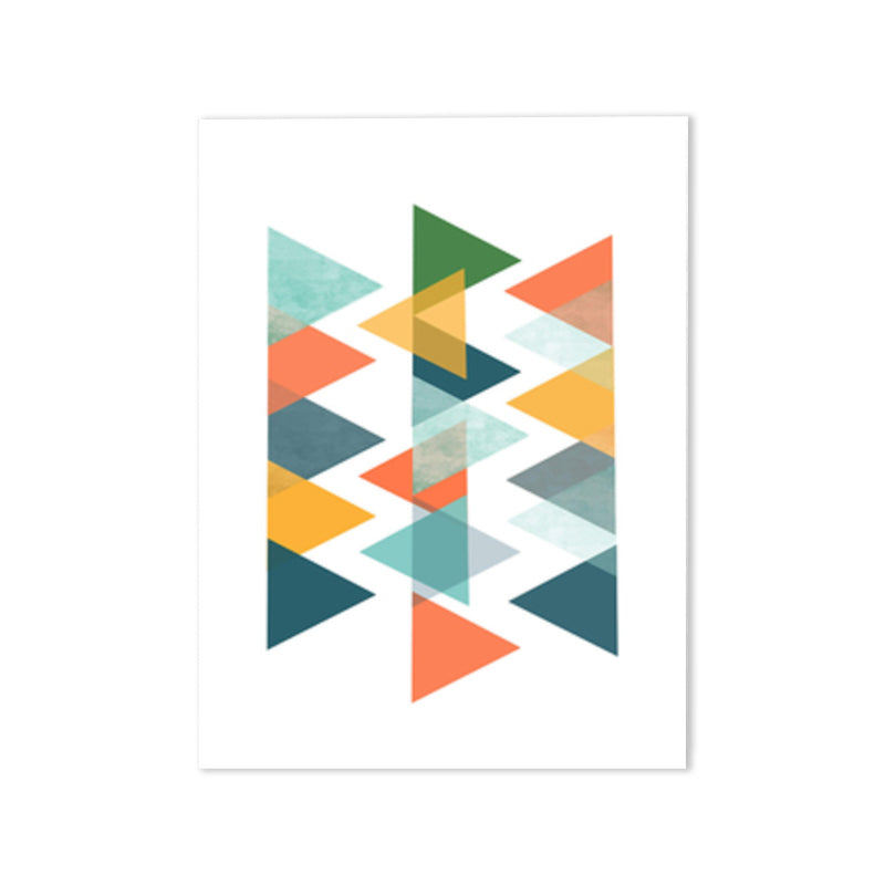 Scandinavian Triangle Graphic Canvas Soft Color Geometry Wall Decor for Bedroom, Textured Clearhalo 'Arts' 'Canvas Art' 1782912