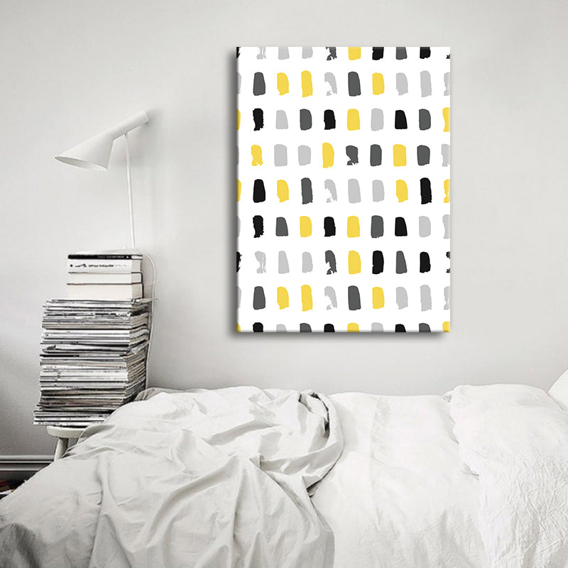 Nordic Style Geometric Canvas Print Light Color Textured Wall Art Decor for Room White Clearhalo 'Arts' 'Canvas Art' 1782913