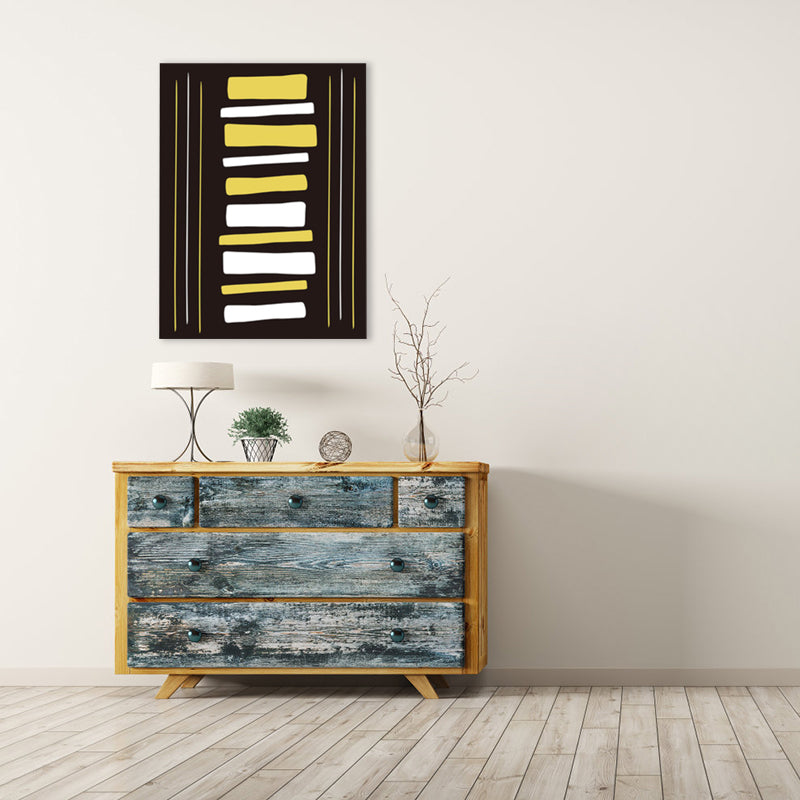 Nordic Style Geometric Canvas Print Light Color Textured Wall Art Decor for Room Black Clearhalo 'Arts' 'Canvas Art' 1782920