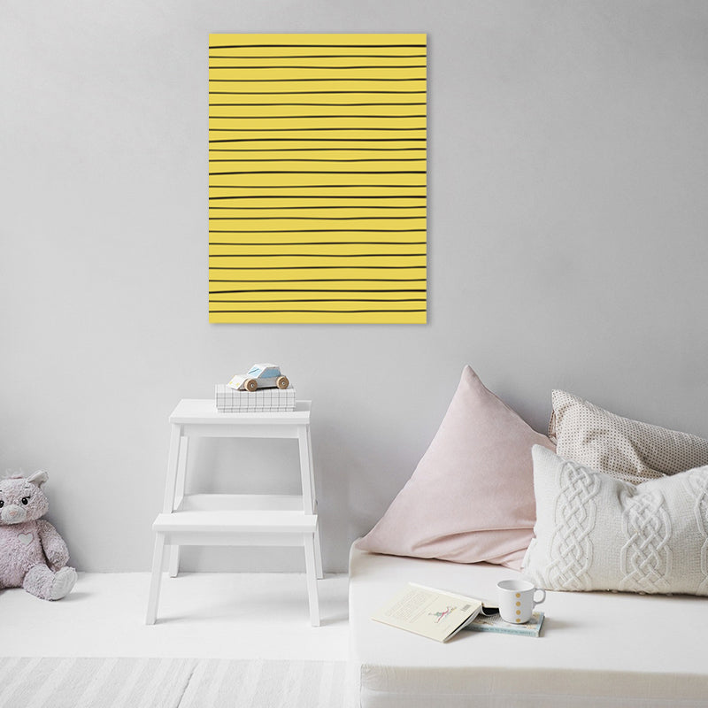 Nordic Style Geometric Canvas Print Light Color Textured Wall Art Decor for Room Yellow Clearhalo 'Arts' 'Canvas Art' 1782924