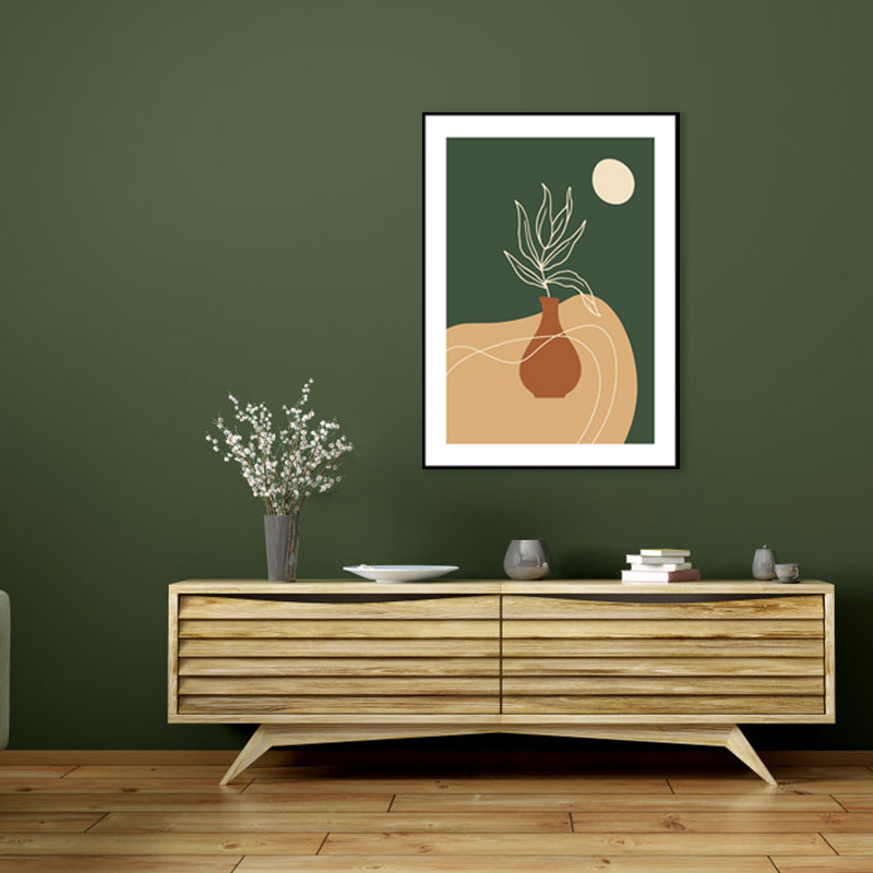 Dark Color Pot Plant Canvas Print Textured Wall Art Decor for Room, Multiple Sizes Clearhalo 'Arts' 'Canvas Art' 1782930