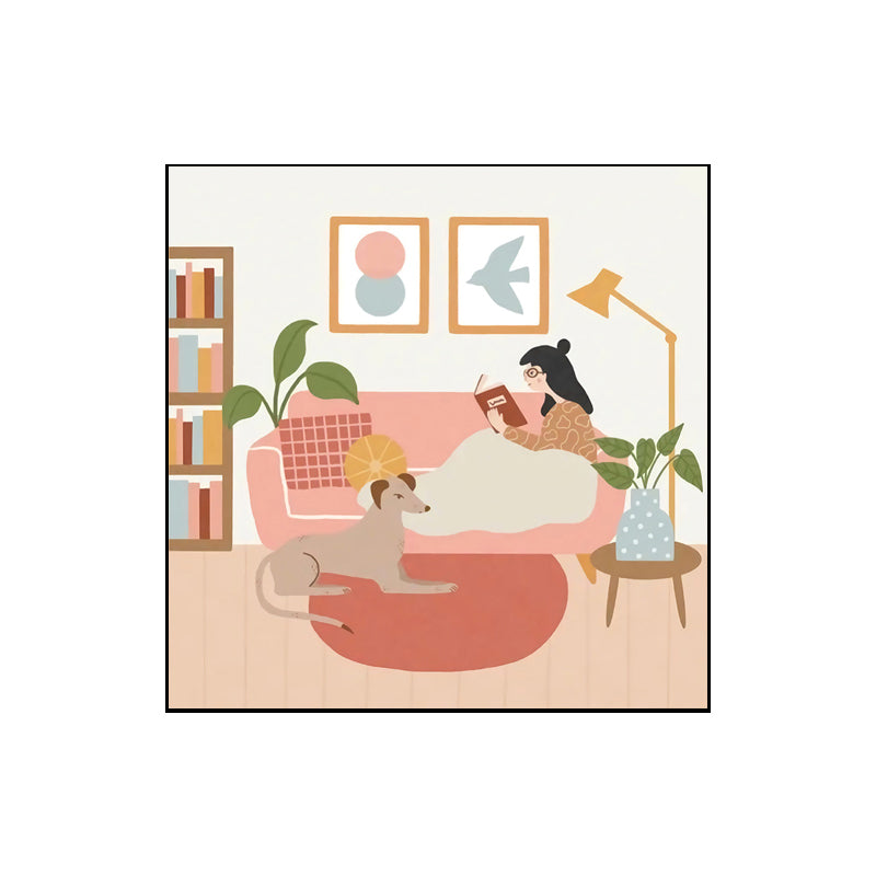 Girls Leisure Life Print Canvas Pastel Color Nordic Wall Art Decor for Living Room Clearhalo 'Arts' 'Canvas Art' 1782971