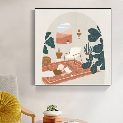 Girls Leisure Life Print Canvas Pastel Color Nordic Wall Art Decor for Living Room Green Clearhalo 'Arts' 'Canvas Art' 1782975