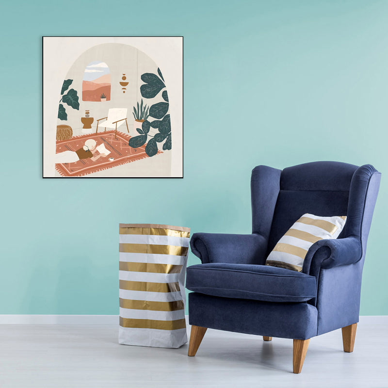 Girls Leisure Life Print Canvas Pastel Color Nordic Wall Art Decor for Living Room Clearhalo 'Arts' 'Canvas Art' 1782976